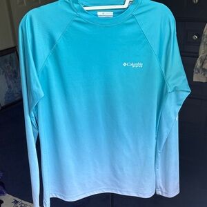 Columbia Light Blue Gradient Long Sleeve Shirt - Sun Protection